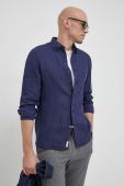Сорочка з льону Tommy Hilfiger колір синій regular комір button-down (3027749)
