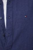Сорочка з льону Tommy Hilfiger колір синій regular комір button-down (3027749)