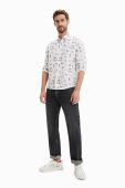 Бавовняна сорочка Desigual чоловіча колір білий regular класичний комір (3027774)