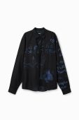 Сорочка Desigual чоловіча колір чорний regular класичний комір (3027785)