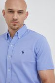 Бавовняна сорочка Polo Ralph Lauren чоловіча regular комір button-down колір блакитний (2965024)