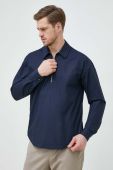 Бавовняна сорочка Sisley чоловіча колір синій relaxed класичний комір