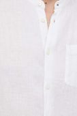 Сорочка з льону United Colors of Benetton колір білий regular зі стійкою
