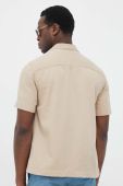 Сорочка United Colors of Benetton чоловіча колір бежевий regular класичний комір