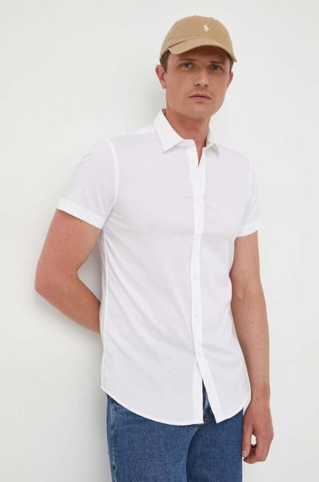 Сорочка United Colors of Benetton чоловіча колір білий regular класичний комір