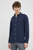Сорочка з домішкою льону Bruuns Bazaar Lin Nuit колір синій regular класичний комір
