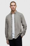 Сорочка AllSaints чоловіча колір сірий slim класичний комір