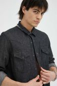 Джинсова сорочка Lee чоловіча колір сірий regular класичний комір