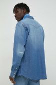 Джинсова сорочка Wrangler чоловіча regular класичний комір колір блакитний (3041373)