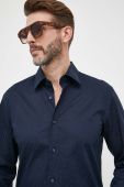 Бавовняна сорочка BOSS чоловіча колір синій regular класичний комір (3170207)