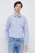 Бавовняна сорочка BOSS чоловіча regular класичний комір колір блакитний (3116671)