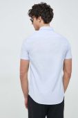 Бавовняна сорочка Armani Exchange чоловіча slim комір button-down колір блакитний