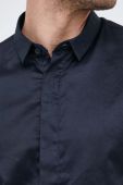 Бавовняна сорочка Armani Exchange чоловіча колір синій slim класичний комір