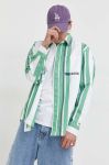 Бавовняна сорочка Tommy Jeans чоловіча колір зелений relaxed класичний комір (3091321)