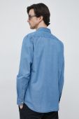 Джинсова сорочка BOSS чоловіча regular класичний комір колір блакитний
