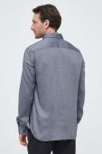 Сорочка BOSS чоловіча колір сірий regular класичний комір