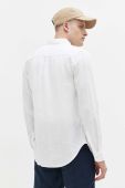 Сорочка з льону Superdry колір білий regular класичний комір (3247530)