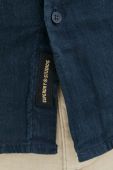 Сорочка з льону Superdry колір синій regular класичний комір
