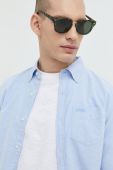Бавовняна сорочка Superdry чоловіча regular комір button-down колір блакитний (3000154)