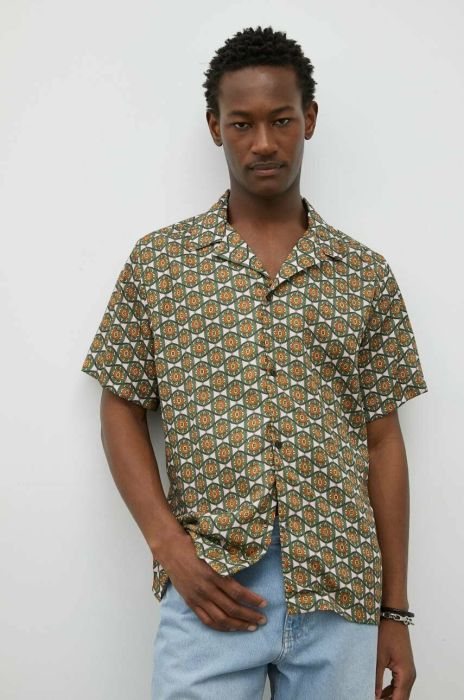 Сорочка Les Deux чоловіча колір зелений relaxed