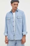 Джинсова сорочка HUGO чоловіча regular класичний комір колір блакитний (3329046)