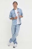 Джинсова сорочка HUGO чоловіча regular класичний комір колір блакитний (3329046)