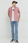 Бавовняна сорочка HUGO чоловіча колір рожевий regular