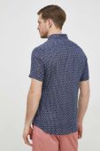 Сорочка з льону Michael Kors колір синій slim комір button-down (3069861)