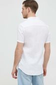 Сорочка з льону Michael Kors колір білий slim комір button-down