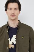 Бавовняна сорочка Lyle & Scott чоловіча колір зелений regular комір button-down (3112557)