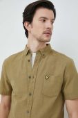 Бавовняна сорочка Lyle & Scott чоловіча колір зелений regular комір button-down (3103363)