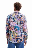Дитяча бавовняна сорочка Desigual чоловіча regular класичний комір колір барвистий