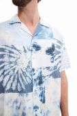 Сорочка Desigual чоловіча колір синій regular класичний комір