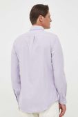 Бавовняна сорочка Polo Ralph Lauren чоловіча колір фіолетовий regular комір button-down