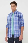 Сорочка Polo Ralph Lauren чоловіча колір синій regular комір button-down (3306848)
