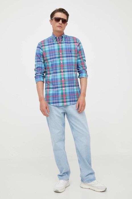 Сорочка Polo Ralph Lauren чоловіча regular комір button-down колір барвистий (3306852)