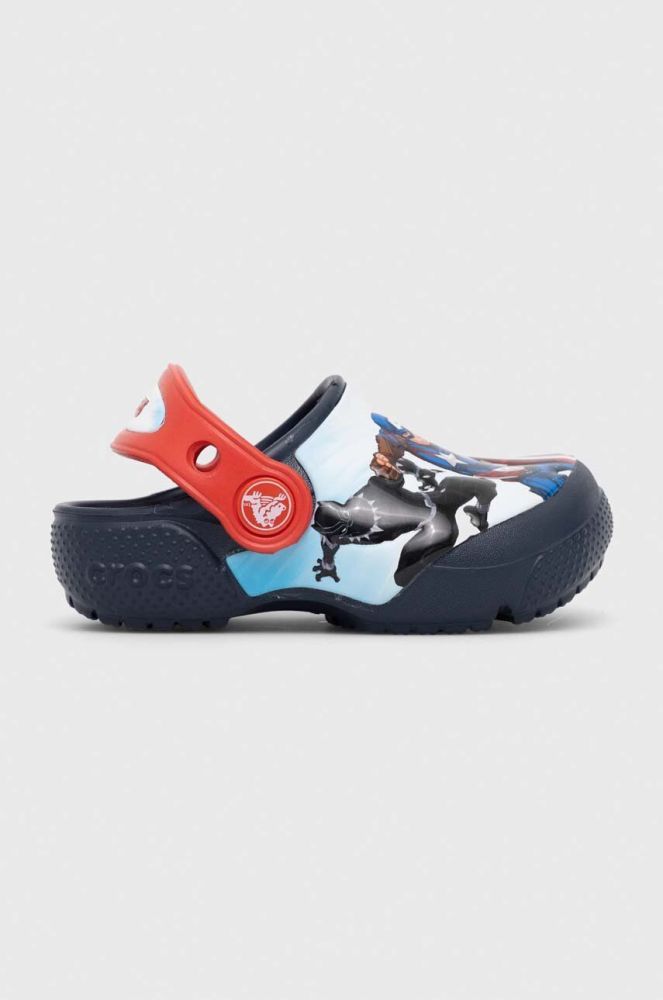 Дитячі шльопанці Crocs AVENGERS PATCH CLOG колір синій