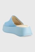 Шкіряні шльопанці Vagabond Shoemakers COURTNEY жіночі на платформі 5334.601.63 колір блакитний