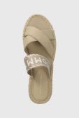 Шльопанці Tommy Hilfiger SEASONAL WEBBING SANDAL жіночі колір бежевий FW0FW07181