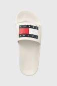 Шльопанці Tommy Jeans FLAG POOL SLD ESS жіночі колір білий EN0EN02115
