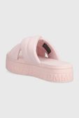 Шльопанці Tommy Jeans жіночі колір рожевий на платформі EN0EN02116