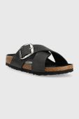Шкіряні шльопанці Birkenstock Siena Big Buckle жіночі колір чорний 1020156 1020156-black