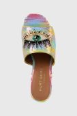 Шльопанці Kurt Geiger London Olive Block Eye жіночі каблук блок 9556869779 колір барвистий