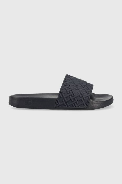Шльопанці Tommy Hilfiger TH MONOGRAM POOL SLIDE жіночі колір синій FW0FW06987