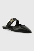 Шкіряні шльопанці Tommy Hilfiger TH POINTY FEMININE MULE жіночі колір чорний FW0FW06997