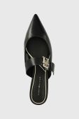 Шкіряні шльопанці Tommy Hilfiger TH POINTY FEMININE MULE жіночі колір чорний FW0FW06997