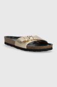 Шкіряні шльопанці Tommy Hilfiger TH MULE SANDAL GOLDEN жіночі колір золотий FW0FW07070