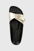 Шкіряні шльопанці Tommy Hilfiger TH MULE SANDAL GOLDEN жіночі колір золотий FW0FW07070