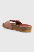 Замшеві шльопанці Tommy Hilfiger TH MULE SANDAL SUEDE жіночі колір рожевий FW0FW07071