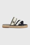 Шльопанці Tommy Hilfiger GOLDEN WEBBING SANDAL жіночі колір синій FW0FW07096